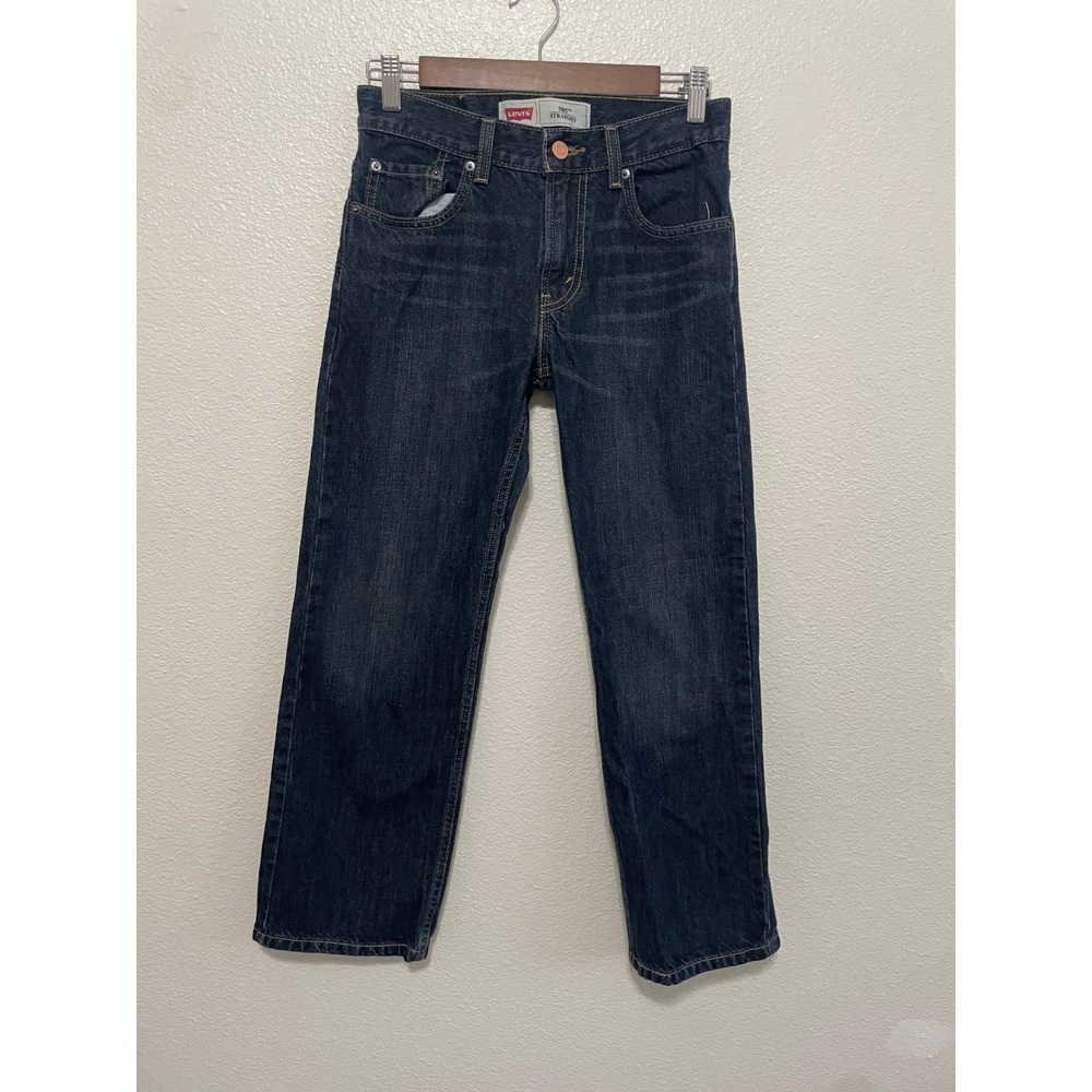Levi's 505 Regular Straight Jeans Kids 14 27 x 27 Reg Dark Indigo Denim Pants